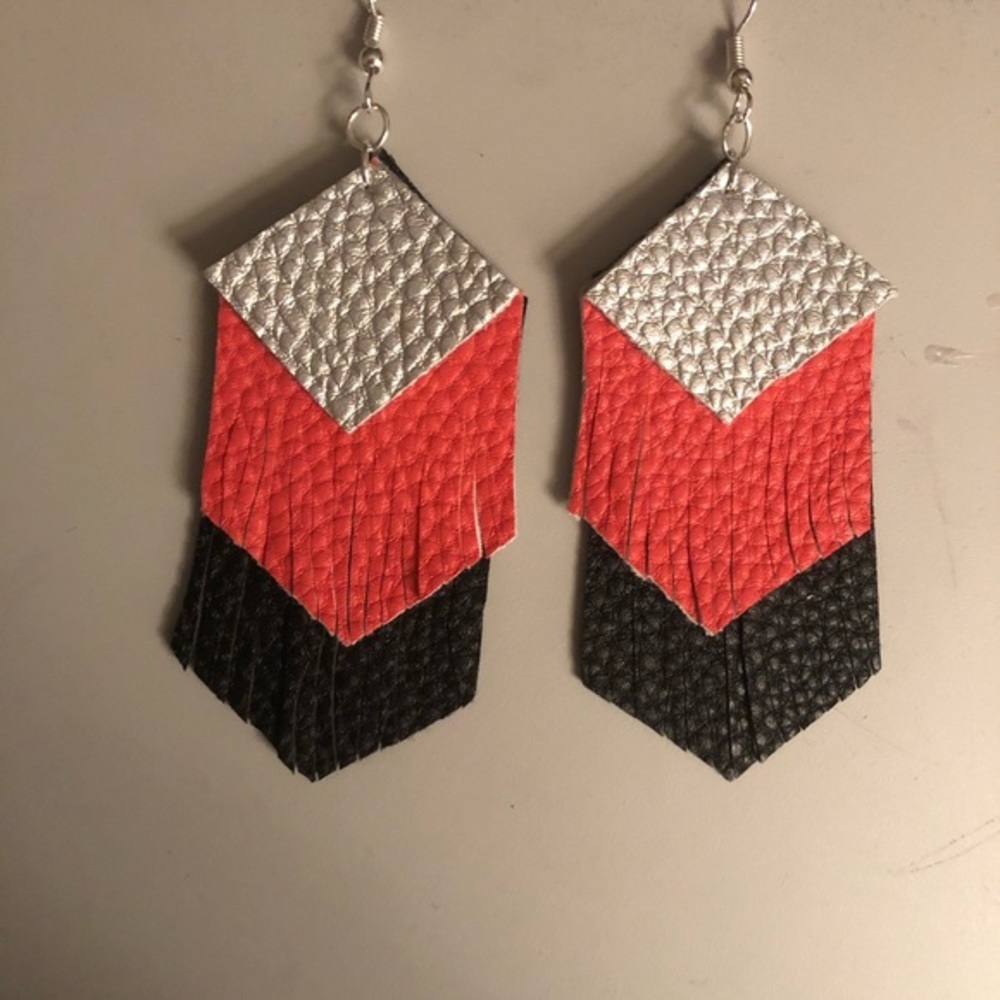 Faux Leather Earrings - Picture 3 of 4